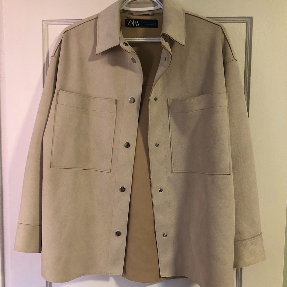 Zara faux suede shacket